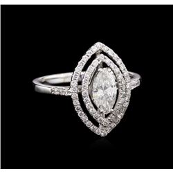 EGL INT Certified 0.98ctw Diamond Ring - 18KT White Gold