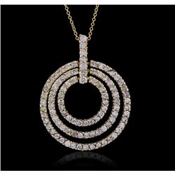 14KT Yellow Gold 1.43ctw Diamond Pendant With Chain