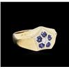 Image 1 : 0.65ctw Blue Sapphire and Diamond Ring - 14KT Two-Tone Gold