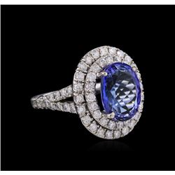 14KT White Gold 5.56ct Tanzanite and Diamond Ring