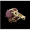 Image 1 : 14KT Yellow Gold 11.46ctw Ruby and Diamond Ring