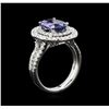 Image 3 : 14KT White Gold 1.92ct Tanzanite and Diamond Ring