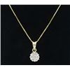 Image 1 : 0.46ctw Diamond Pendant With Chain - 14KT Yellow Gold