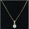 Image 2 : 0.46ctw Diamond Pendant With Chain - 14KT Yellow Gold