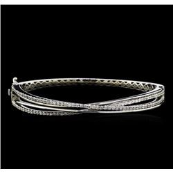 1.25ctw Diamond Bangle Bracelet - 14KT White Gold