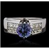 Image 1 : 14KT White Gold 1.92ct Tanzanite and Diamond Ring