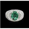 Image 2 : 14KT White Gold 2.50ct Emerald and Diamond Ring