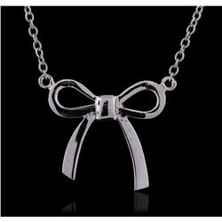 14KT White Gold Bow Necklace