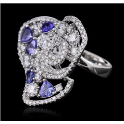 14KT White Gold 1.60ctw Tanzanite and Diamond Ring