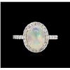 Image 2 : 2.04ct Opal and Diamond Ring - 14KT White Gold