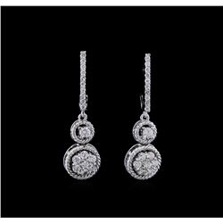 0.70ctw Diamond Earrings - 14KT White Gold