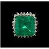 Image 2 : 14KT White Gold 12.76ct Emerald and Diamond Ring