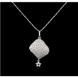 14KT White Gold 0.69ctw Diamond Pendant With Chain