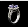 Image 3 : 2.18ct Tanzanite and Diamond Ring - 14KT White Gold