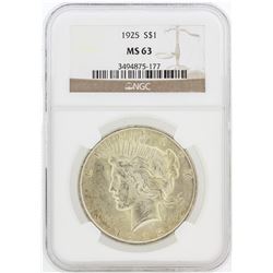 1925 NGC MS63 Peace Silver Dollar