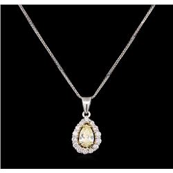 1.42ctw Diamond Pendant With Chain - 14KT White Gold