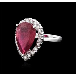 14KT White Gold 5.88ct Ruby and Diamond Ring