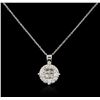 Image 1 : 14KT White Gold 0.61ctw Diamond Pendant With Chain