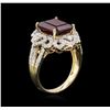 Image 3 : 6.69ct Ruby and Diamond Ring - 14KT Yellow Gold