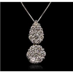 14KT White Gold 0.10ctw Diamond Pendant With Chain