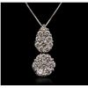 Image 1 : 14KT White Gold 0.10ctw Diamond Pendant With Chain