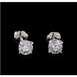 0.78ctw Diamond Stud Earrings - 14KT White Gold