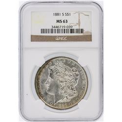 1881 NGC MS63 Morgan Silver Dollar