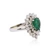 Image 1 : 18KT White Gold GIA Certified 1.50ct Emerald and Diamond Ring