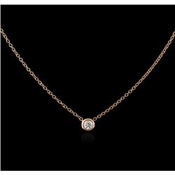 14KT Rose Gold 0.09ct Diamond Solitaire Necklace