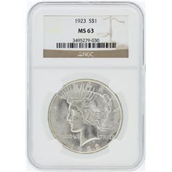 1923 NGC MS63 Peace Silver Dollar