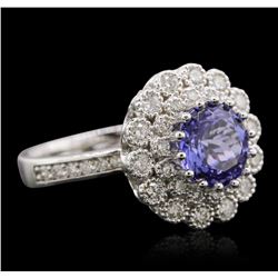 14KT White Gold 2.27ct Tanzanite and Diamond Ring