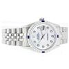 Image 2 : Rolex Stainless Steel Diamond And Sapphire DateJust Men's Watch