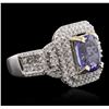 Image 4 : 14KT Two-Tone 2.79ct Tanzanite and Diamond Ring