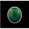 Image 2 : 14KT Yellow Gold 21.15ct Emerald and Diamond Ring