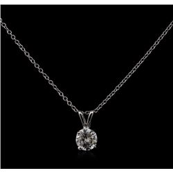 0.64ct Diamond Pendant With Chain - 14KT White Gold