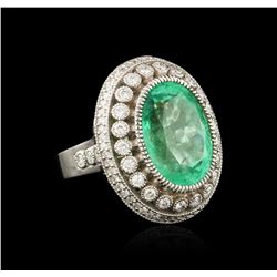 18KT White Gold 13.35ct Emerald and Diamond Ring