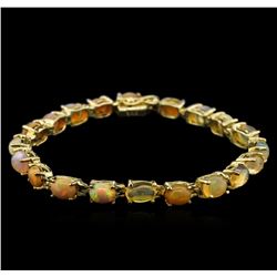 17.80ctw Opal Bracelet - 14KT Yellow Gold