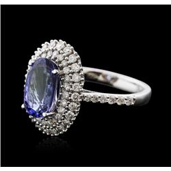 14KT White Gold 2.51ct Tanzanite and Diamond Ring