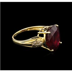 9.37ct Ruby and Diamond Ring - 14KT Yellow Gold
