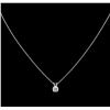 Image 2 : 0.70ct Diamond Pendant With Chain - 14KT White Gold