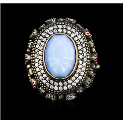 15.90ct Multicolor Crystal and Multi Gemstone Ring - 925 SILVER