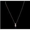 Image 2 : 14KT Rose Gold 0.72ct Tanzanite and Diamond Pendant With Chain