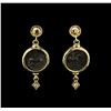 Image 1 : 14KT Yellow Gold Roman Coin Circa 12 BC-15 AD Earrings