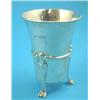 Image 1 : An Art Nouveau silver beaker vase raised on stylised scroll feet, 1905, 4.75 ins....