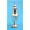 Image 1 : A George III silver caster of baluster form with square foot, 6.75 ins. Makers Peter and William...
