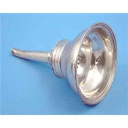 A George III silver wine funnel and the upper section of a similar funnel....
