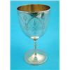 Image 1 : A Victorian silver goblet with bright cut engraving....