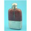 Image 1 : A George V silver and leather pocket flask....