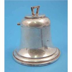 A George V silver bell shaped inkwell....