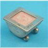 Image 1 : A George V silver stamp case with glazed lid and ball feet, Chester 1913, 1.25 ins....